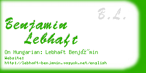 benjamin lebhaft business card